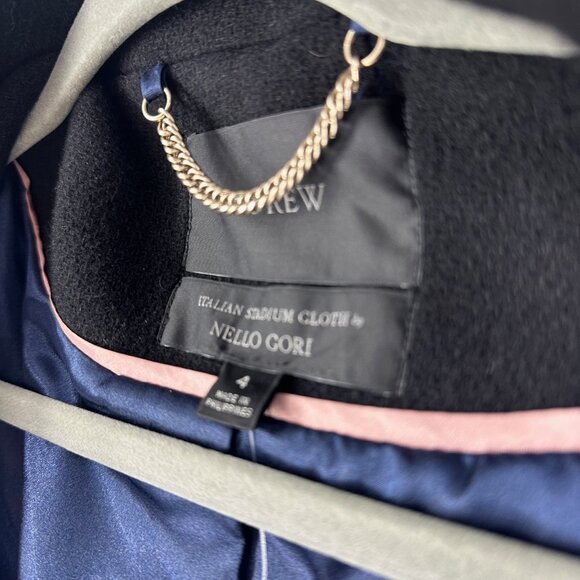 J.Crew Villa coat in Italian stadium-cloth Black Size 4 NWT $385 - Picture 3 of 8